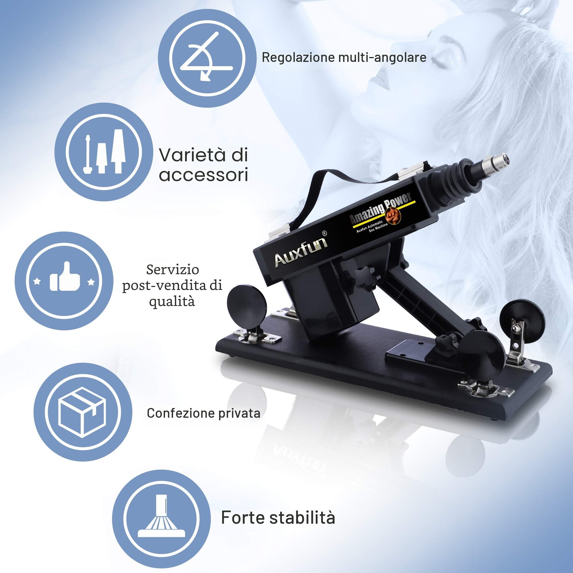 Auxfun Sex Machine con Dildo, Macchina Del Sesso con 7 Sesso Accessori, Macchina Sesso con 3XLR Connettore, Sex Macchina Automatica Sex Toys Donna Per Donne e Uomini