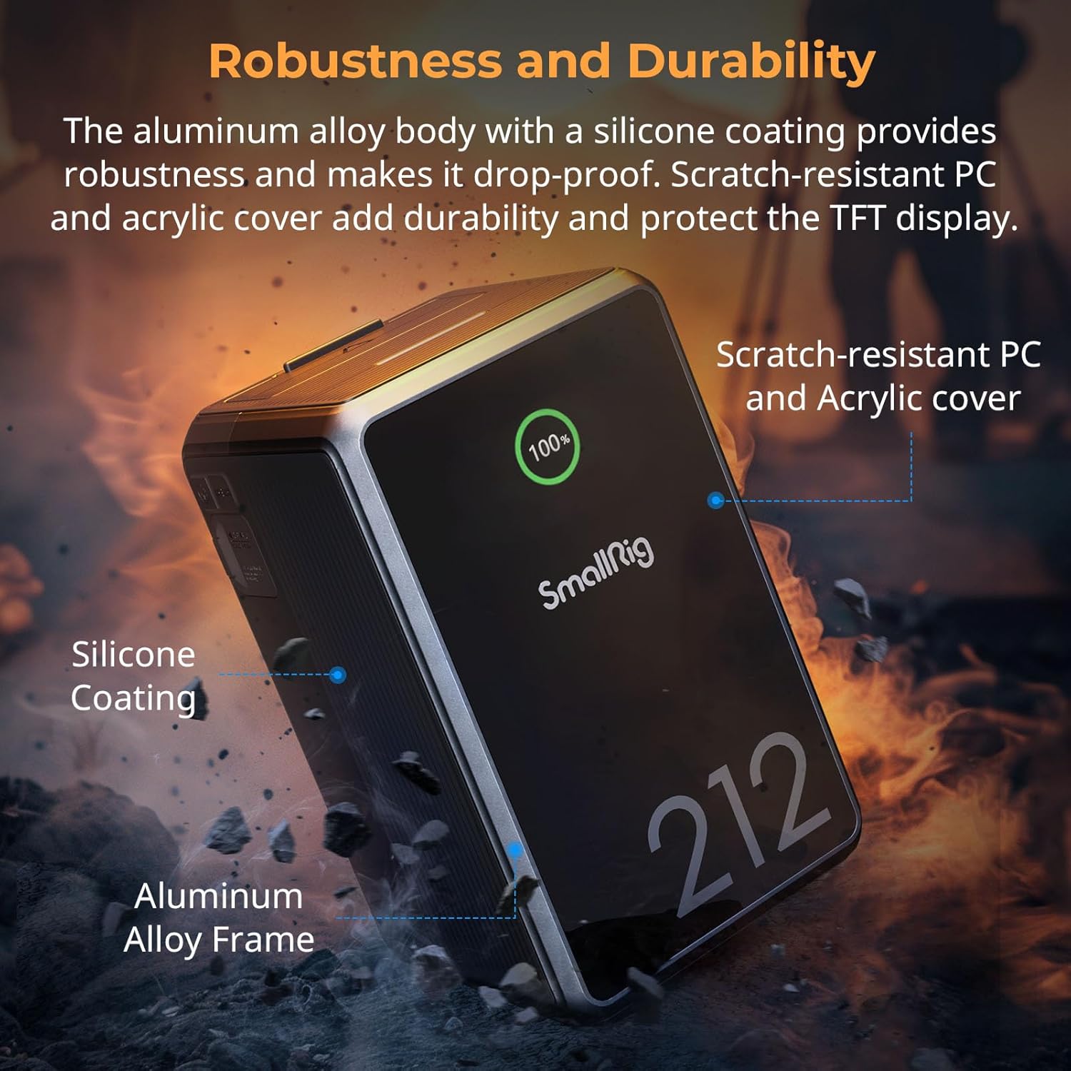 SmallRig V Mount Battery VB212, 212Wh / 14400mAh V Mount Battery with 140W Output, 2H Full Charge, with Dual USB-C, D-TAP, DC Port, Smart Digital Display for Video Light, Camera, Camcorder, Monitor