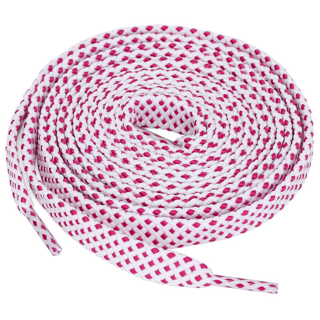 Lacets plats creux à pois double couche bicolores fuchsia pour baskets - 6
