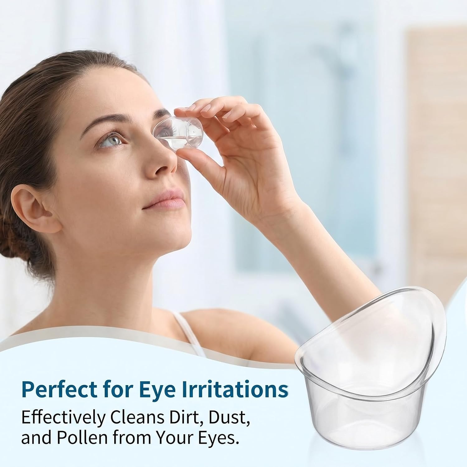 50Pcs Eye Wash Cup Eye Care Tool Rinse and Flush Kit Disposable Portable Plastic Measuring Cup for Quick Effective Soothing Tired Eyes for Travel Cleaning, 5ml