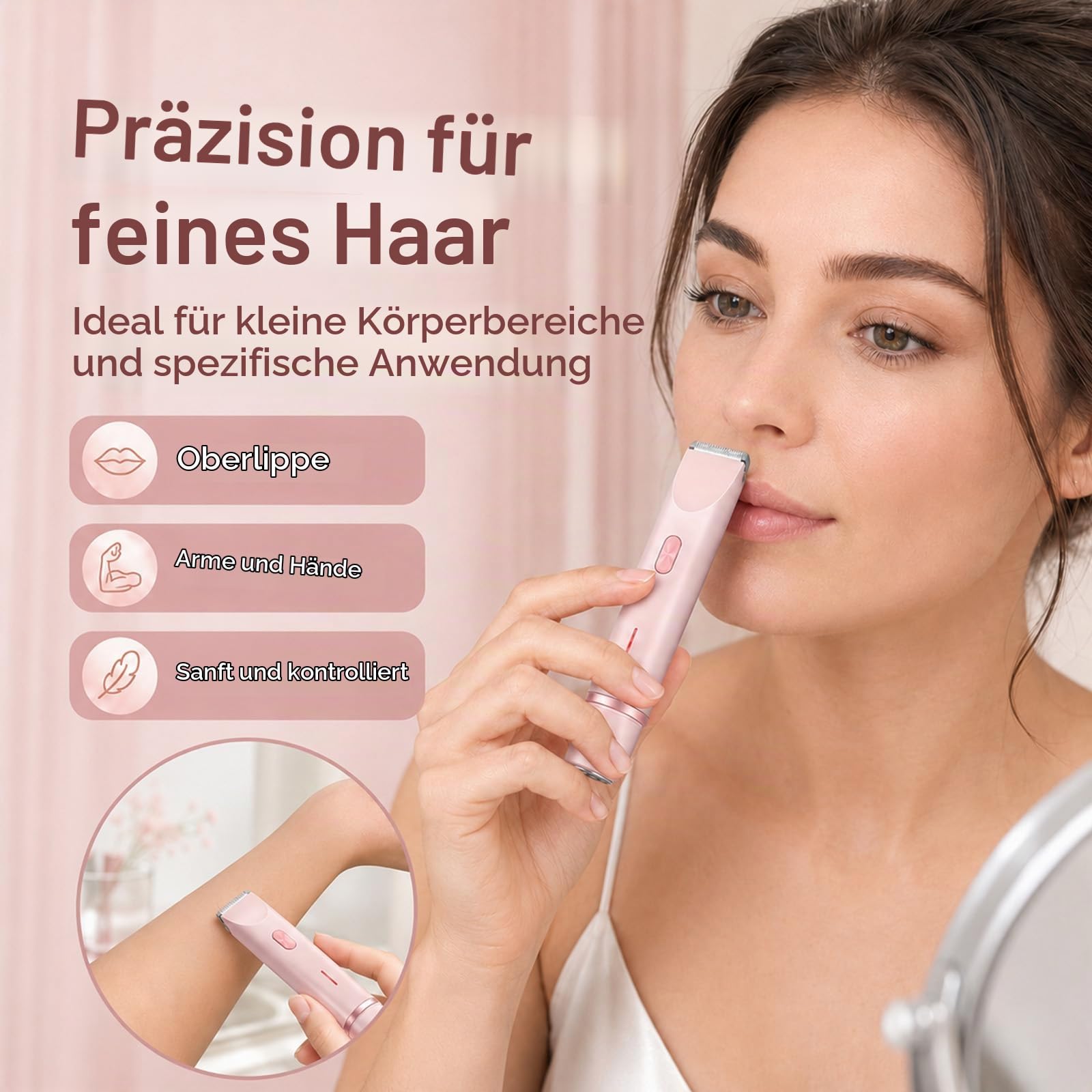 Aluvea Smooth Trim, Aluvea Smooth Trim Rasierer, 5-in-1 Damen Rasierer, IPX7 wasserdicht, ideal für Beine, Achseln, Augenbrauen & Bikinizone