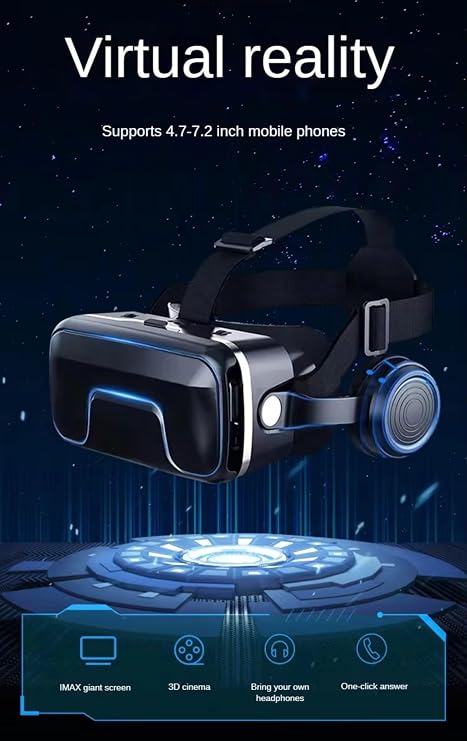 VR Virtual Reality Headset, 3D VR Set for Adult & Kids VR Goggles for 3D Movie Video Game Playing VR Glasses for iPhone 16 15 14 13 Pro Max Plus Samsung Galaxy S24 S23 S22