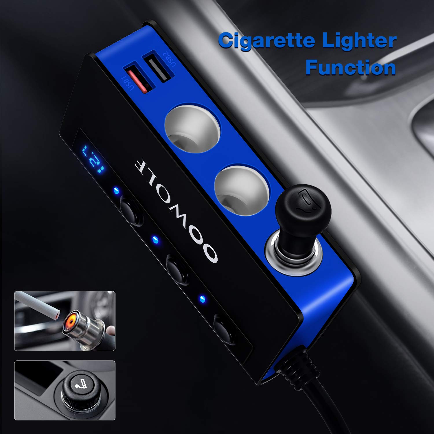 oowolf cigarette lighter adapter Amazon.com: OOWOLF 7 in 1 180W Quick Charge 3.0 Cigarette Lighter Adapter,  with Cigarette Lighter Function, for 12V-24V Car, 3-Socket Splitter, 4 USB  Ports Car Power Adapter for GPS, Dash Cam, Phone,