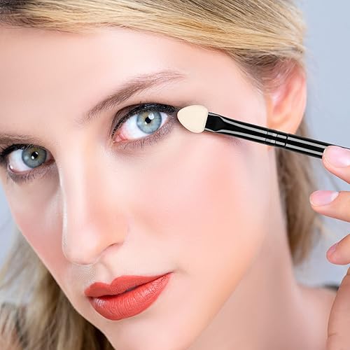 Miniatura 4 de UorPoto aplicadores de espuma para sombra de ojos de doble cara, esponja reutilizable de doble cara, 20 piezas, juego profesional de brochas de