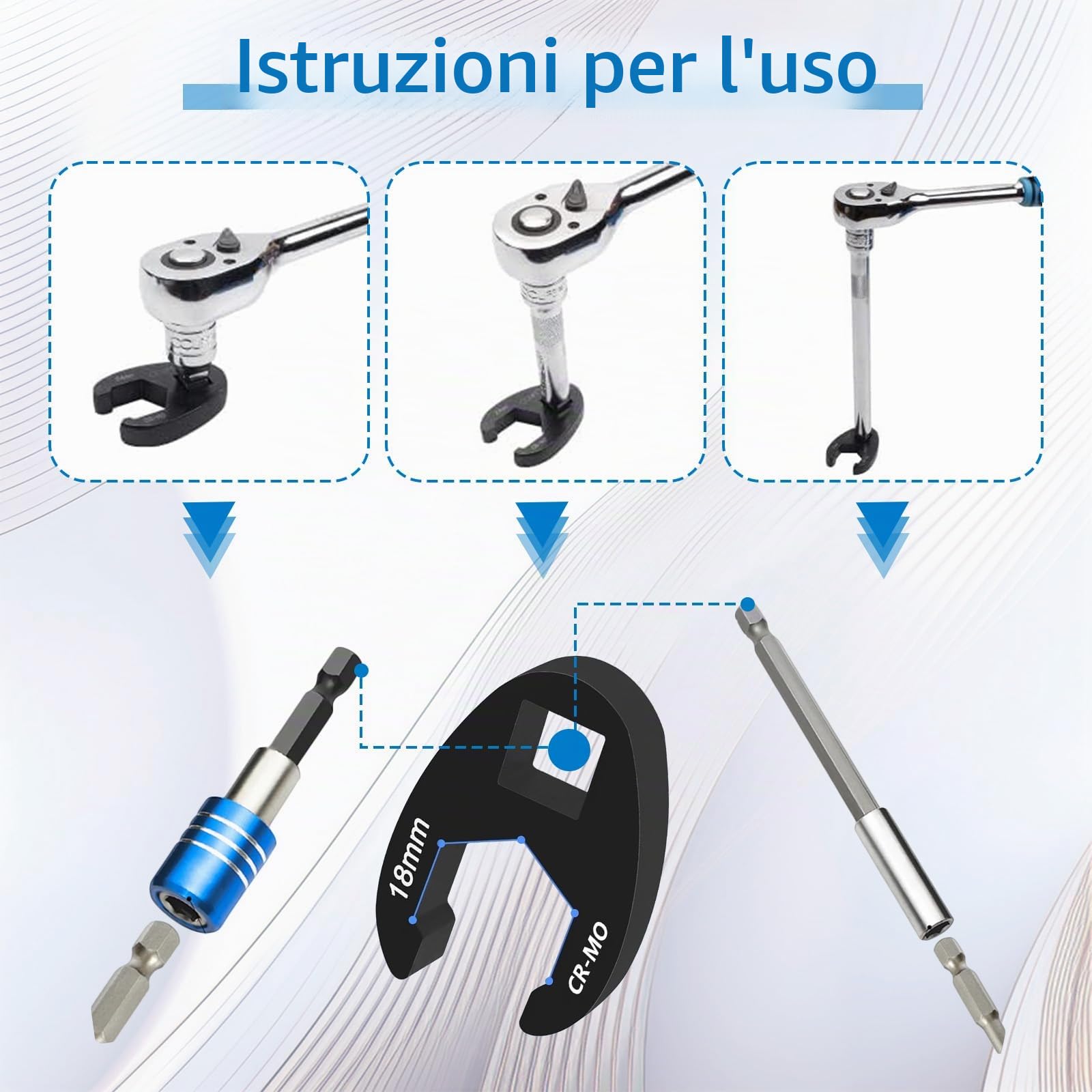 Chiave a Forcella 19 pezzi Set di chiavi a Forcella 19 pezzi con chiave dinamometrica dimensioni 8-32 mm per guida freno e dadi per tubo
