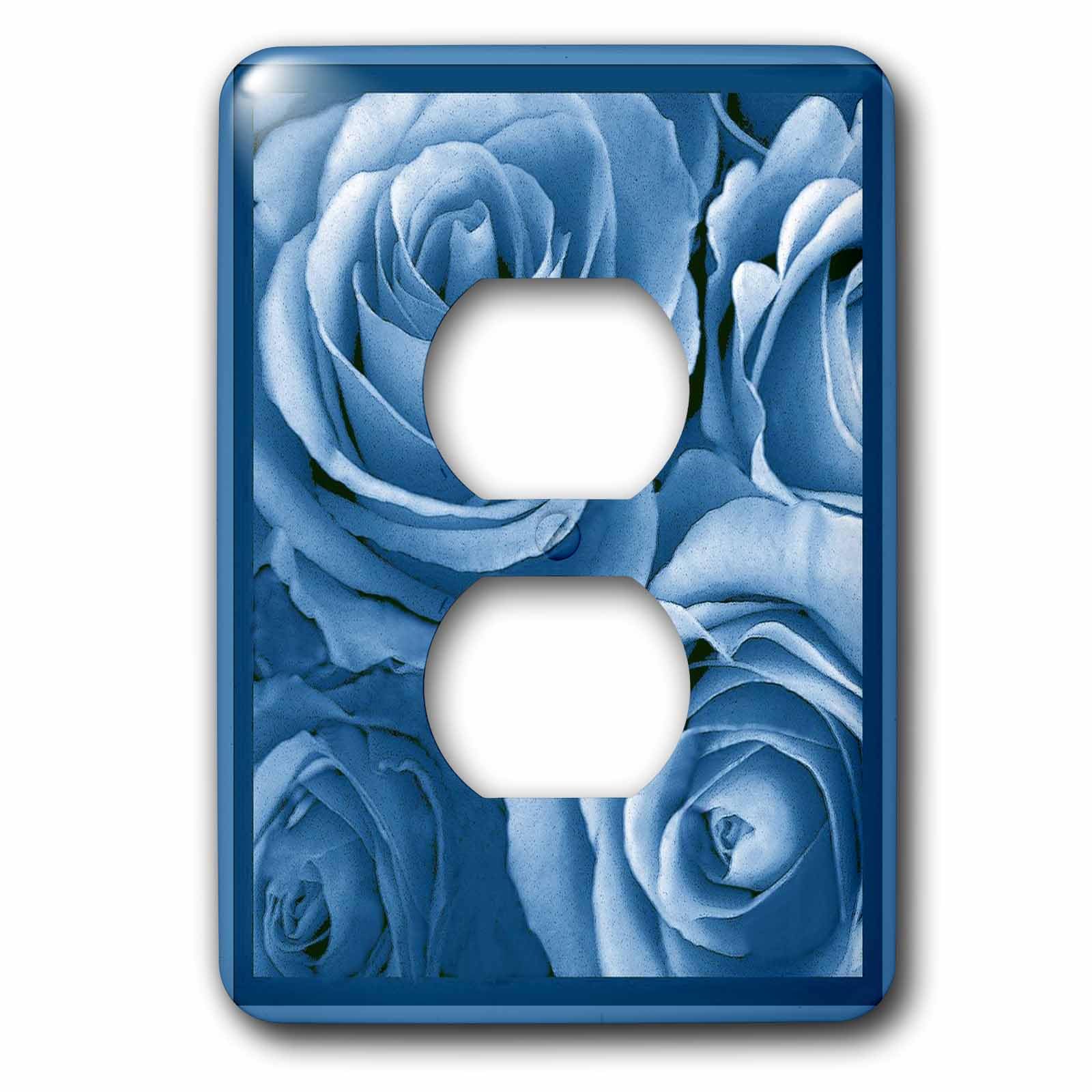 Cobalt Rose Bouquet plaque de double prise pour une chambre romantique