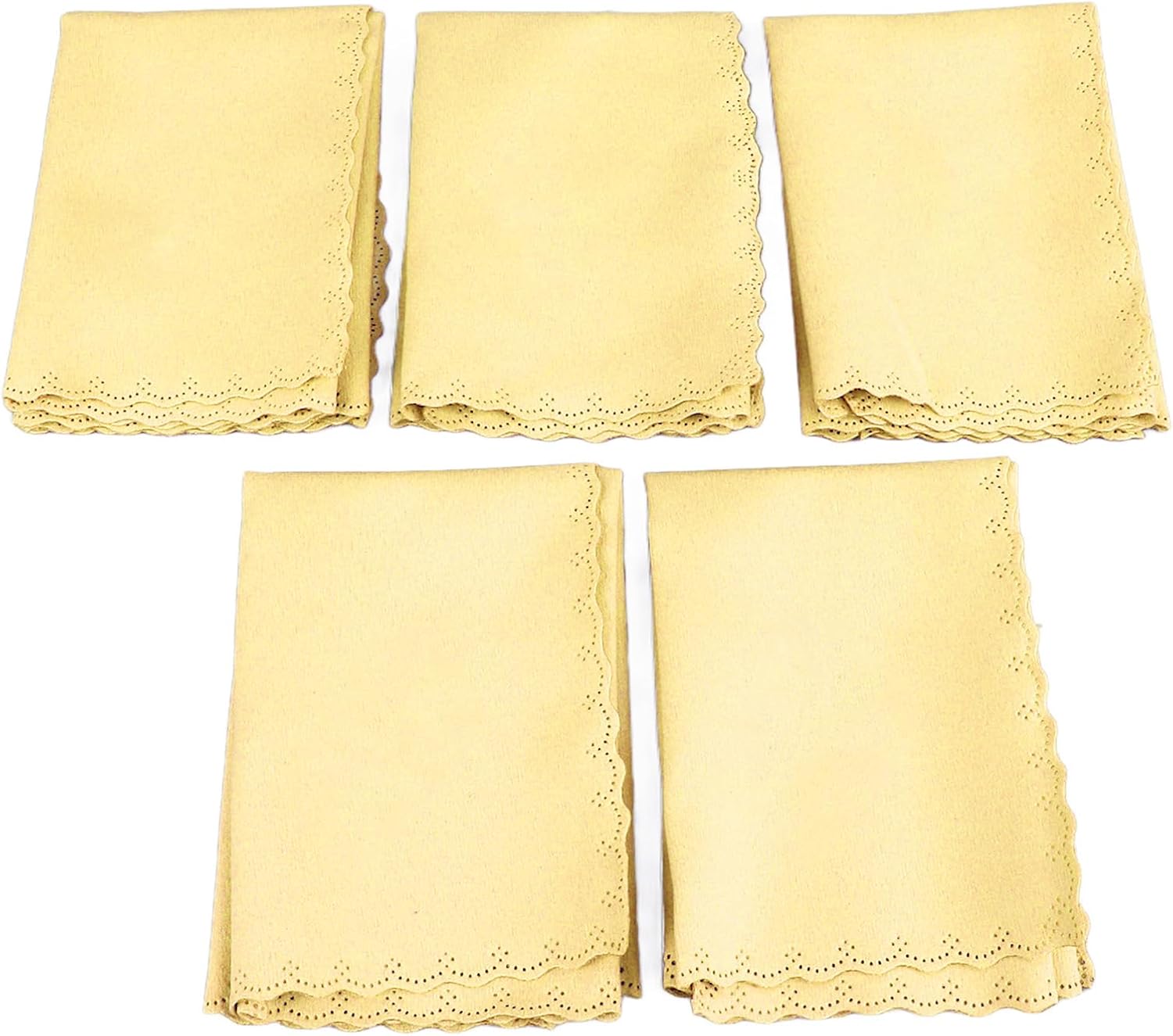 5PCS Piano Cleaning Cloth Kit, Universal Clarinet Musical Instruments Polishing Cleaning Cloth for Guitar Bass Violin Piano Trumpet Sax (Yellow)