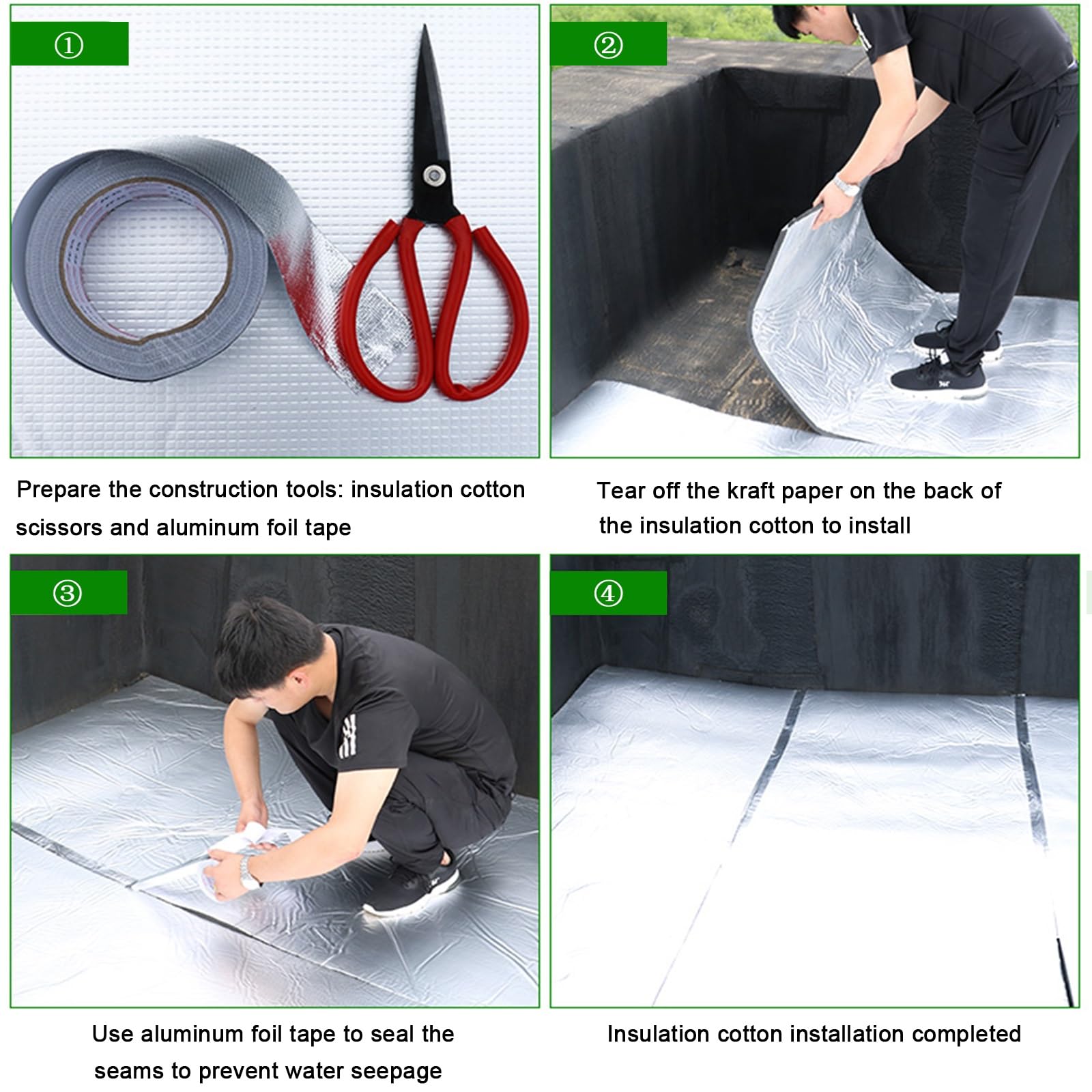 Isolante Termico,stuoia Cotone Isolante Autoadesivo,Pannello Riflettente termosifoni,Pannelli isolanti Muro,Isolante Insonorizzante for Auto,per Porta Garage Tetto(5MM(THk),1 * 4M(4m²))