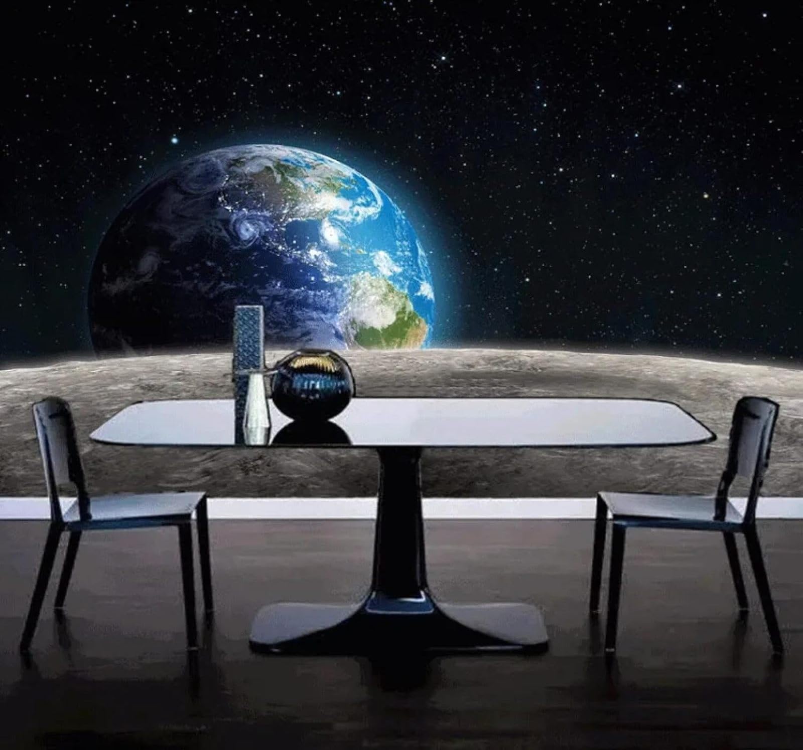 Xlming 200Cm×140Cm(B×H) Three Dimensional Stars Earth Universe Moon 3D Wallpaper Luxury Home Dining Decor Paste Sofa Living Room The Wall For Bedroom Mural-200Cm×140Cm