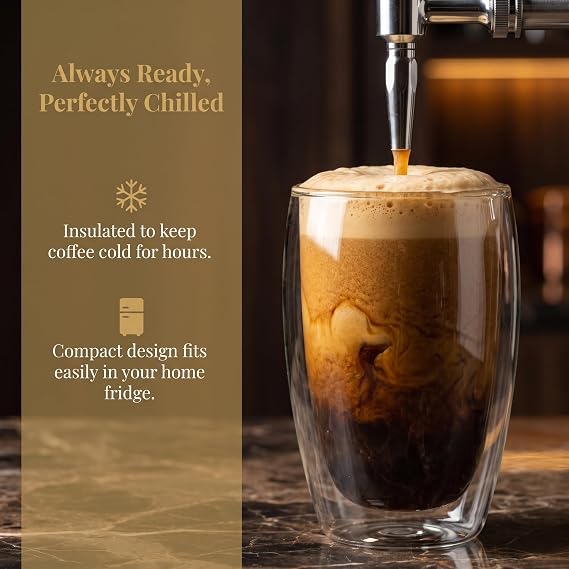 Royal Brew Nitro Cold Brew Coffee, Nitro Coffee, Ice Coffee, Nitro Coffee, Draft Coffee, Coffee Maker Japan Authorized Dealer Matte Black, 68.2 fl oz 1900 ml