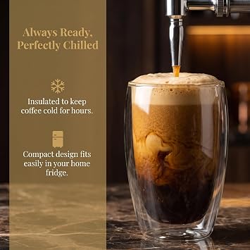 Royal Brew Nitro Cold Brew Coffee, Nitro Coffee, Ice Coffee, Nitro Coffee, Draft Coffee, Coffee Maker Japan Authorized Dealer Matte Black, 68.2 fl oz 1900 ml