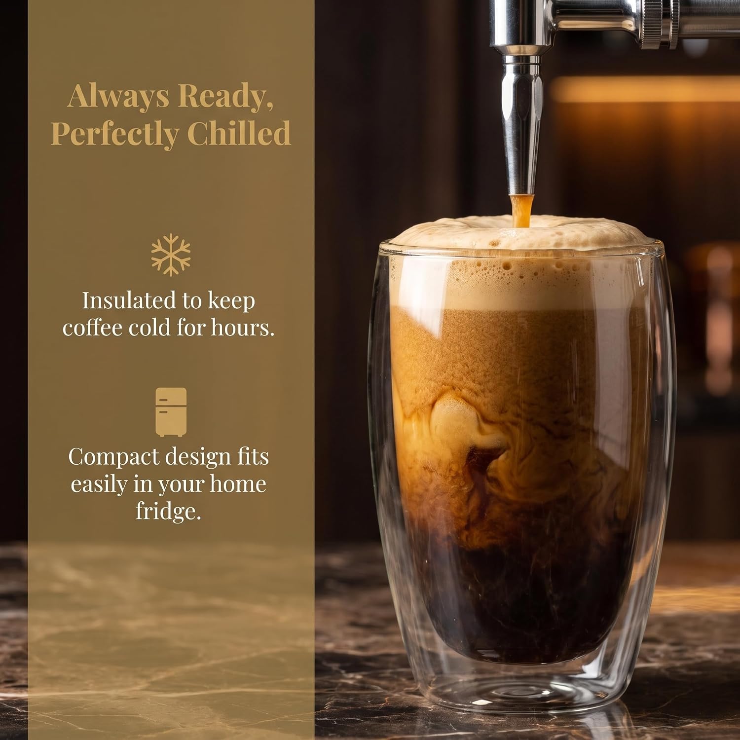 Royal Brew Nitro Cold Brew Coffee Maker, 64 oz Home Keg Black, view 6