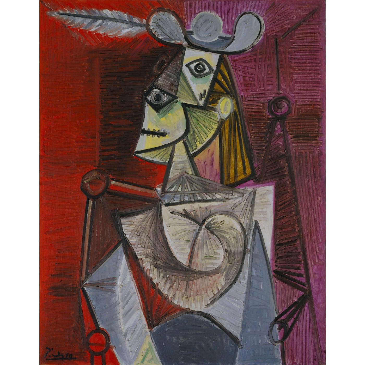 Picasso Femme dans un fauteuil décoration murale salon moderne chic