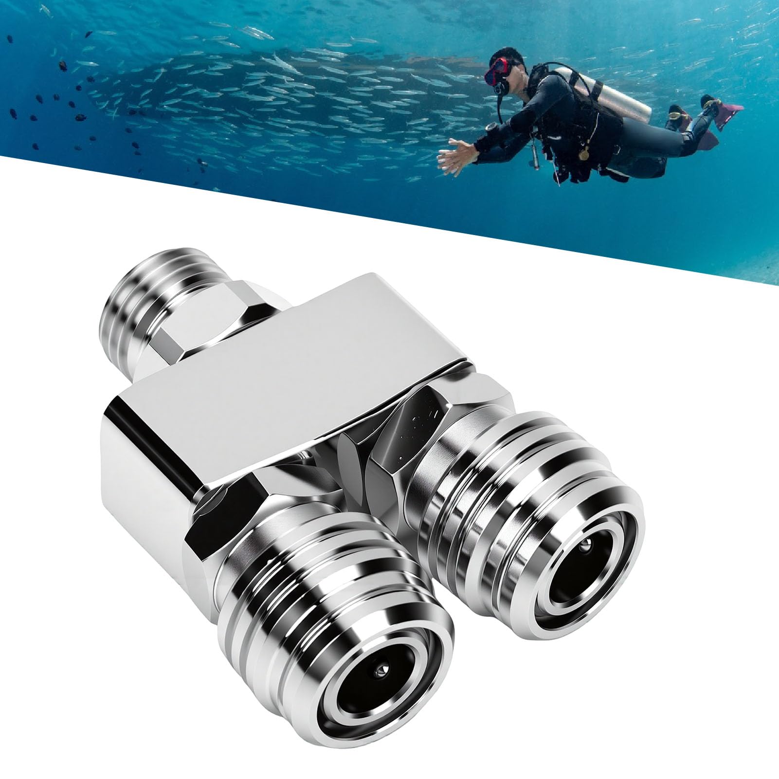 Scuba LP Hose Splitter, Ottone 200 PSI, per Impianto Ad Alta Pressione | Prestazioni subacquee affidabili, design con filettatura standardizzata, collega due tubi a bassa pressione