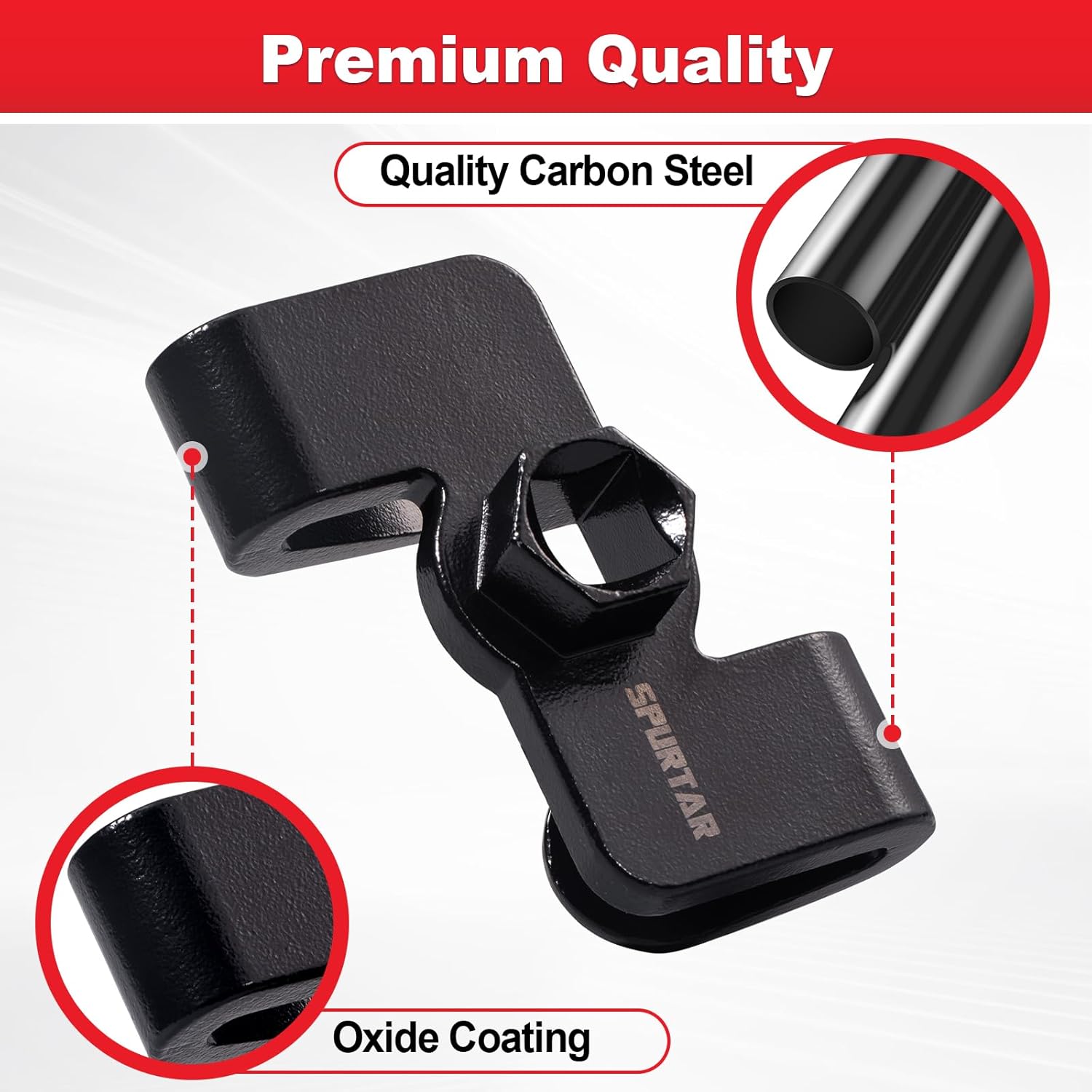 Spurtar Wrench Extender Tool, Adjustable Wrench Extender Adapter for 1/2" Drive or 21mm Hex Drive with Heat Treatment for Cheater Bar
