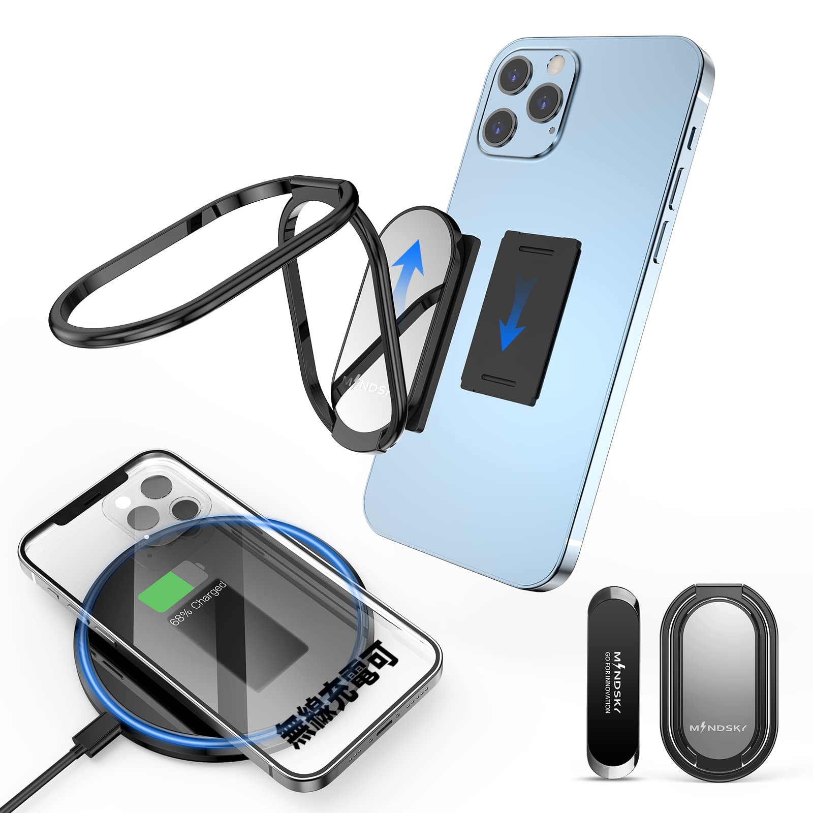 Amazon | スマホリング 【MindSky革新的な製品】、縦置きできる