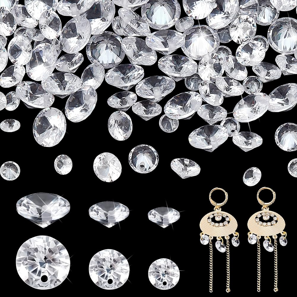 BENECREAT 20 pièces 5 Style 18K Plaqué Or Larme Forme de Coeur Connecteur en Cristal, Plat Rond Étoile en Laiton Micro Pavé Zircone Cubique Liens pour Fabrication de Bijoux