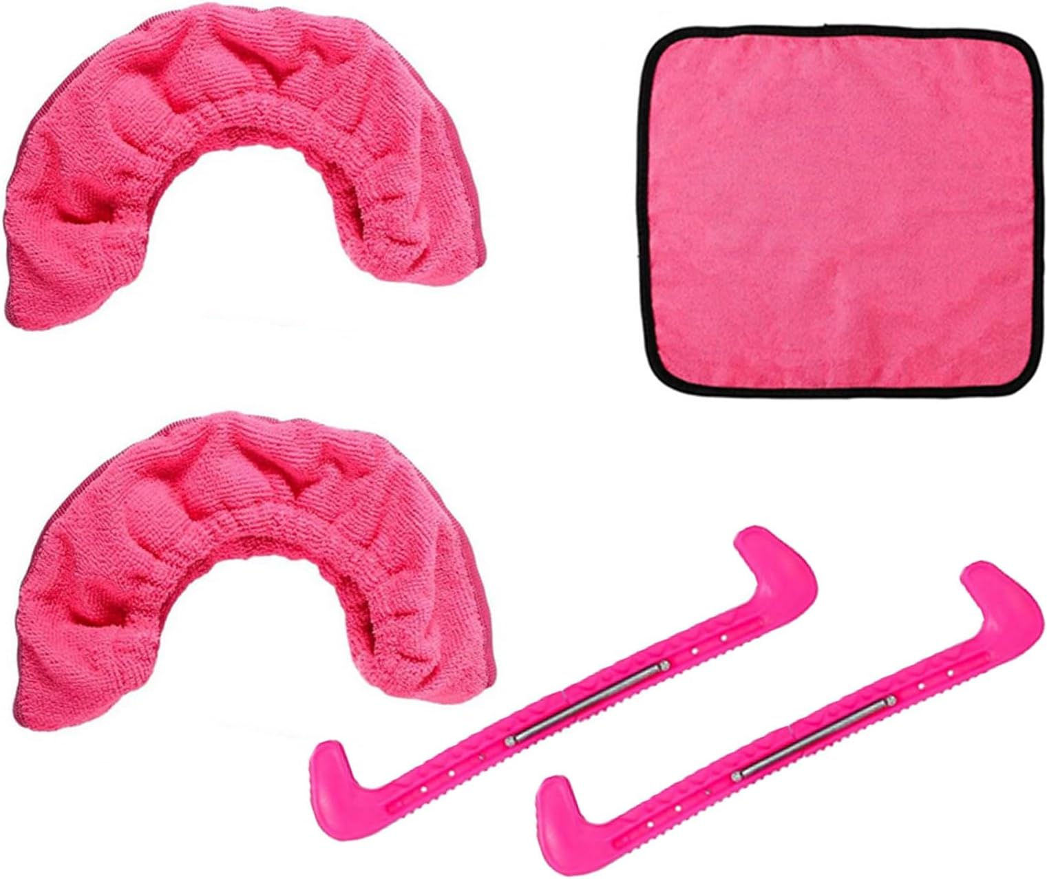 Ice Skate Guards & Soakers & Towel Kit Sports Hockey Blade Guards Ice Hockey Skate Blade Guards Plastic Cover with Spring Ice Skating Protector(U186-1)
