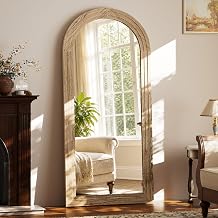 Full Length Mirror 71"X30", Arched Large Floor Mirror with Solid Wood Frame