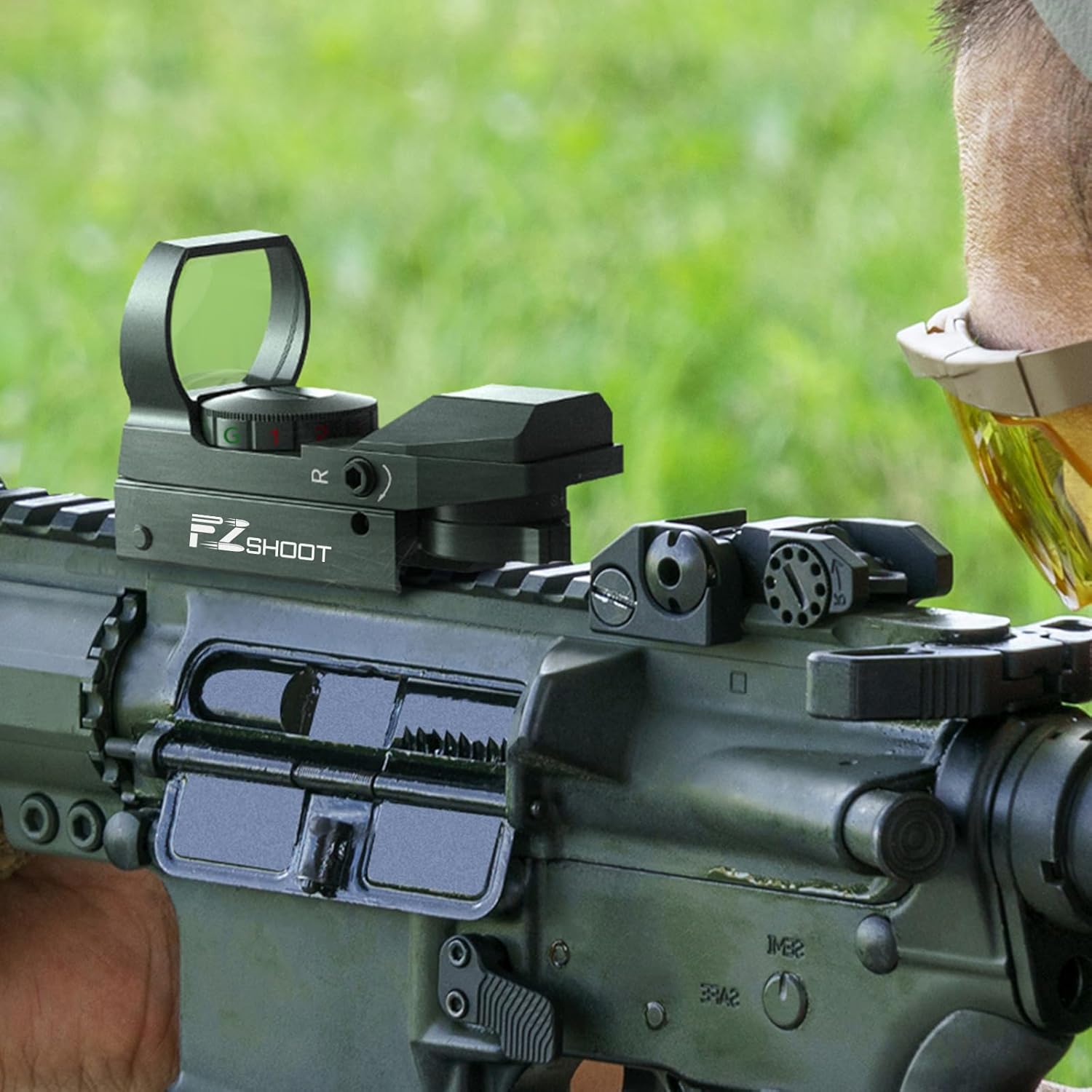 EZshoot Red Green Dot Gun Sight Scope Reflex Sight, 4 Adjustable Reticles Holographic Optic with 20mm Rail Mount