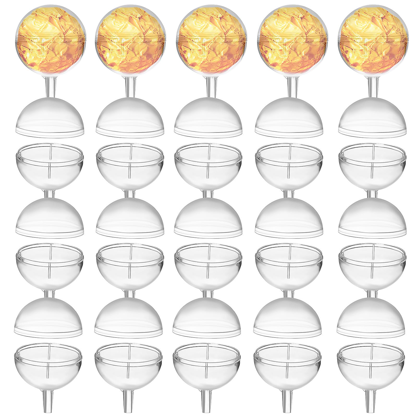 PartyKindom Chocolate Holder for Bouquet: 80pcs Clear Lollipop Case, Plastic Flower Holder for Christmas, Birthday, Wedding, Valentine's Day