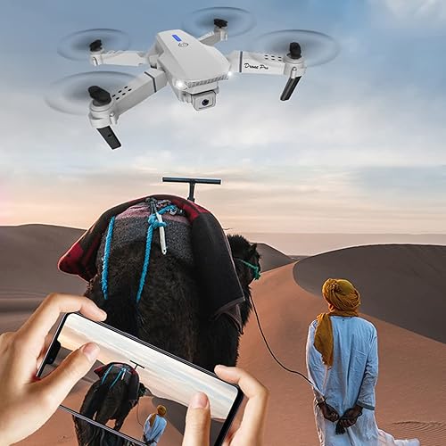 Miniatura 7 de Dron con cámara dual HD, mini dron plegable para adultos y niños con control remoto, juguetes cuadricópteros inteligentes para evitar obstáculos