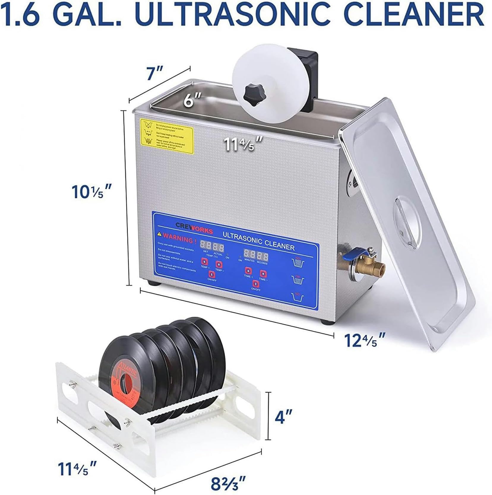Ultraschallreiniger Von Vinylscheiben, Einstellbare Temperatur, 6L Edelstahlscheiben, Kommerzieller Ultraschallreiniger Für LP ~/