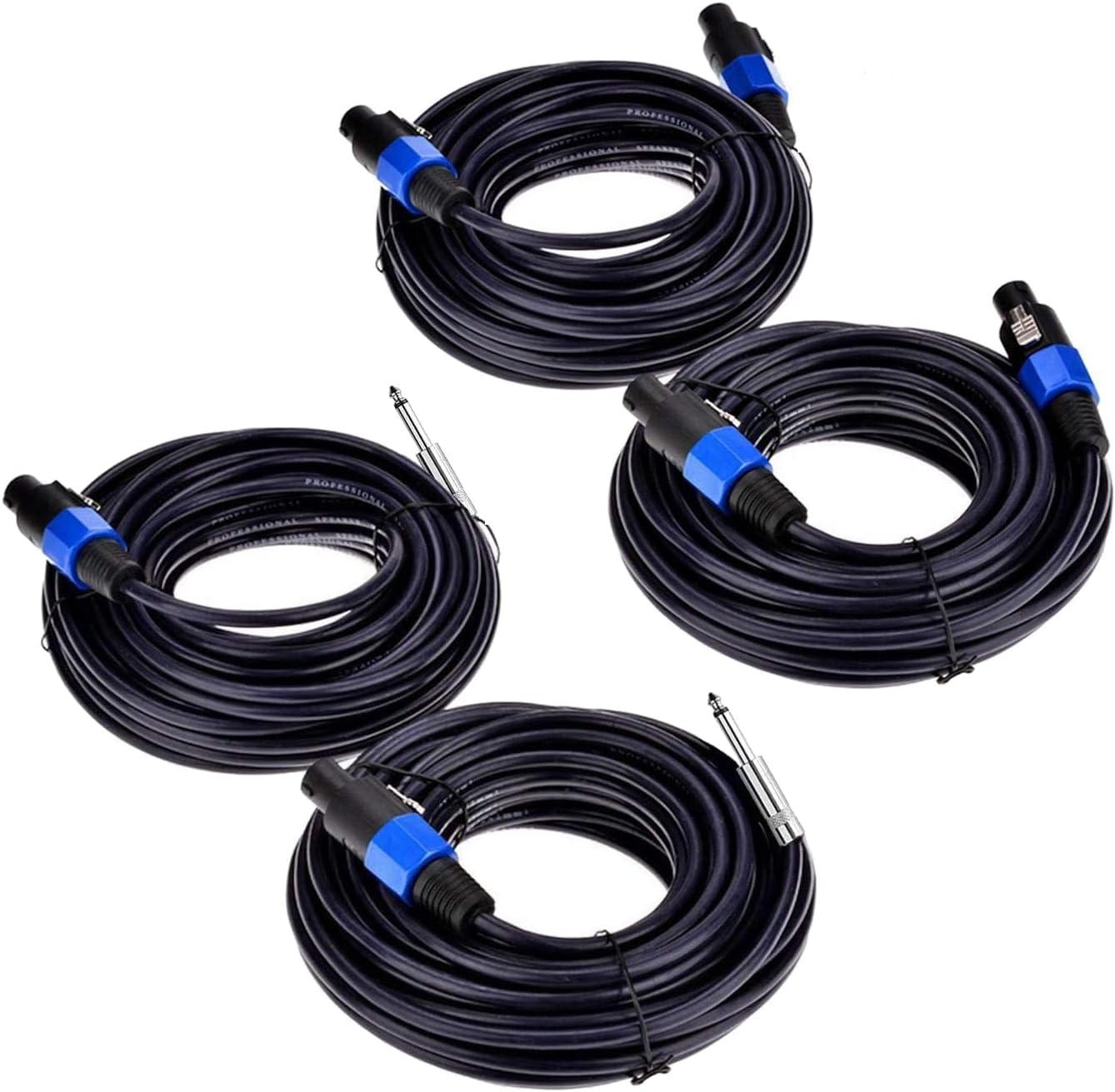 Psso Cable De Altavoz Speakon 2 X 2.5, 20 Metros, Negro
