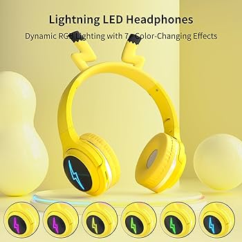 Amazon.com: YLFASHION Wireless Kids Headphones with 7-Color