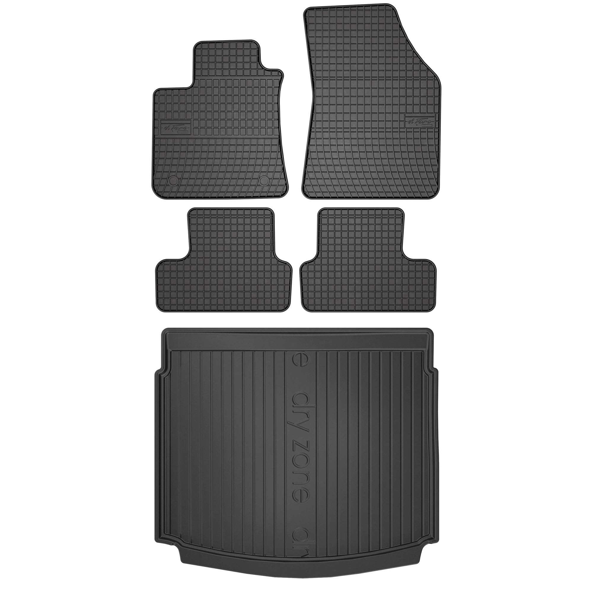 MOTOS Set de Alfombrillas de Goma y Alfombrillas de Maletero para Renault Megane IV Desde 2016 Mejora la Comodidad de Tus Viajes con la Alfombrilla Antideslizante para Coche ElToro- Alfombrillas para