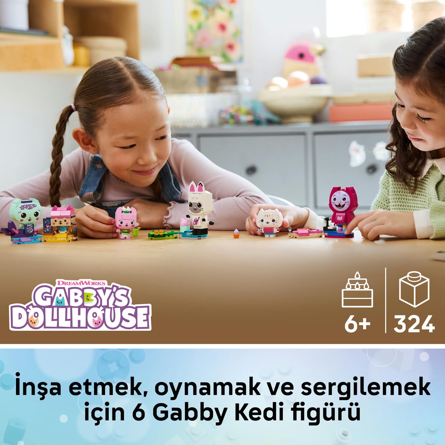 LEGO Gabby’s Dollhouse Gabby’nin Parçalarla İnşa Edilen Kedi Arkadaşları 11215-6 Yaş ve Üzeri Çocuklar için 6 Hayvan Figürü İçeren Yaratıcı Oyuncak Yapım Seti, Yılbaşı Hediyesi Fikri (324 Parça)