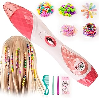 DIY Hair Braiding Machine with Hair Beads - Hair Accessories Girls 6-12 Years, Kids Hair Accessories Set for Creative Hairstyles, Girls New Year Birthday for Aged 6-10