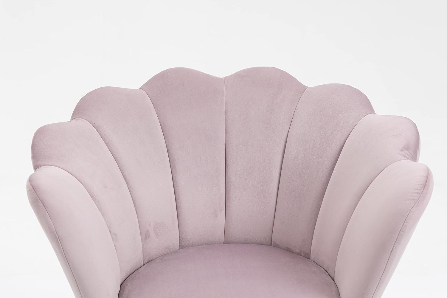 ZOBIDO Comfy Home Office Task Chair with Wheels, Cute Modern Upholstered Velvet Seashell Back Adjustable Swivel Vanity Desk Chair, for Women, for Girls, Living Room(Bright Purple