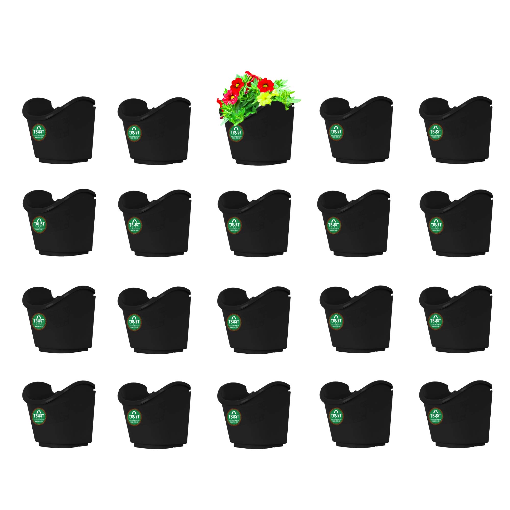 TrustBasket Vertical Gardening Hanging Pots/Planters(Large) - Set of 20