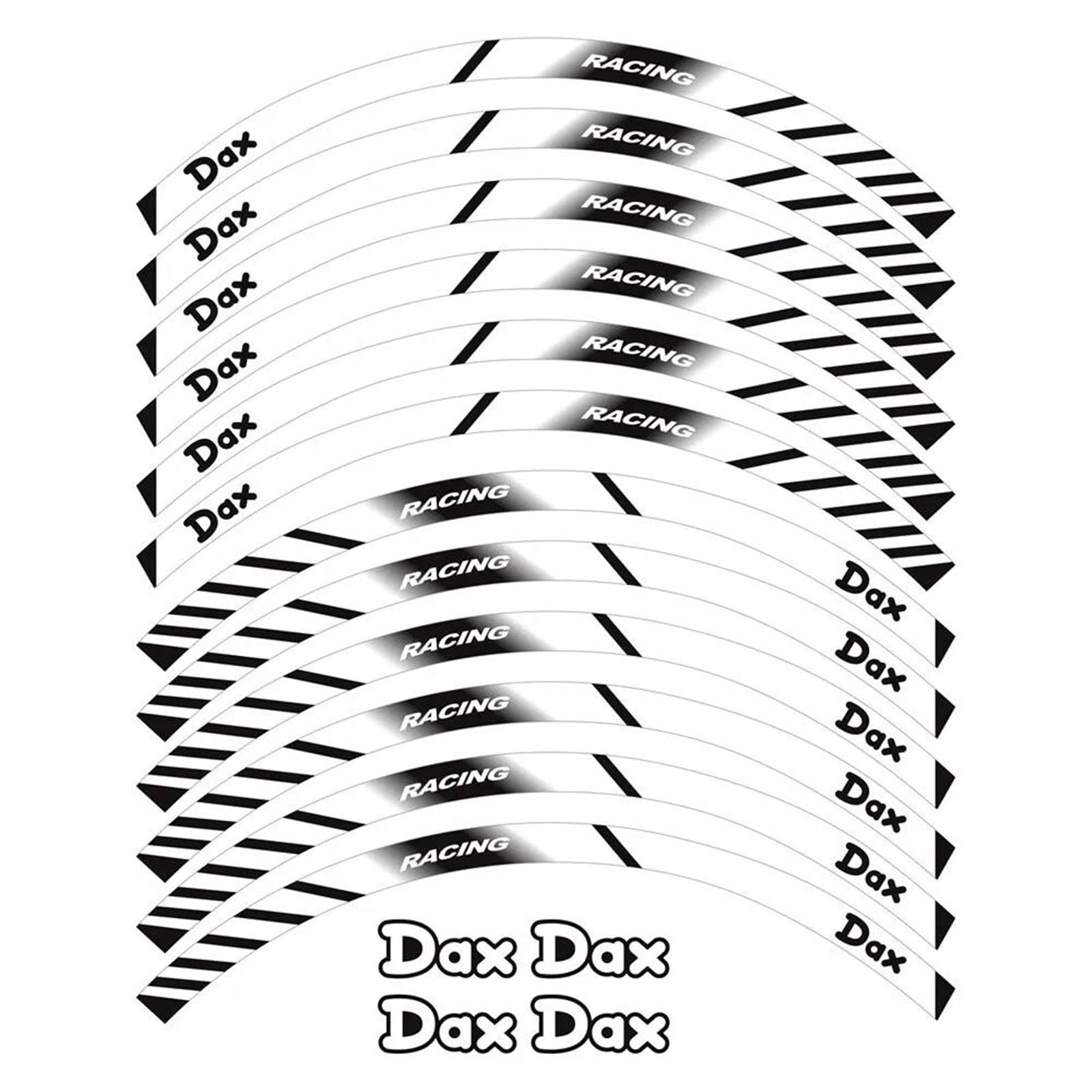 Motorcycle Wheel Rim Stripes Sticker Reflective for DAX 125 ST125 ST-125 Stickers Decal(Color17)