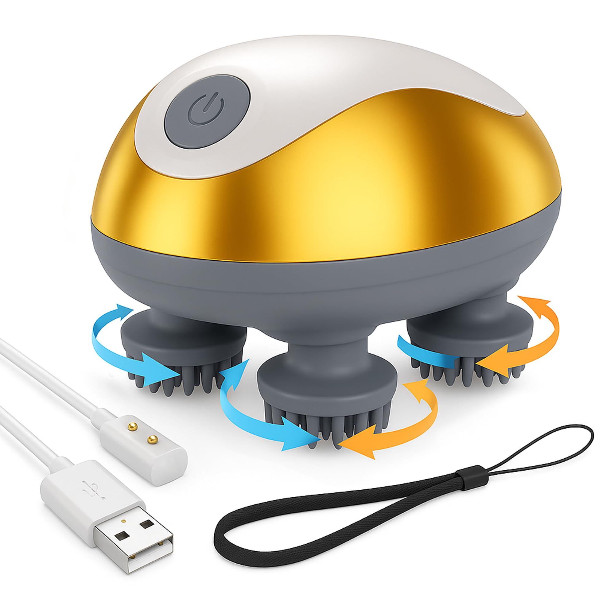 HOMEBASIC Smart Head & Scalp Massager for Hair Growth & Stress Relief| 360° Rotating Heads, 96 Silicone Claws| 3 Speed Kneading Modes, Rechargeable 1200mAh Battery | for Men & Women Hair Care Gift-image-46