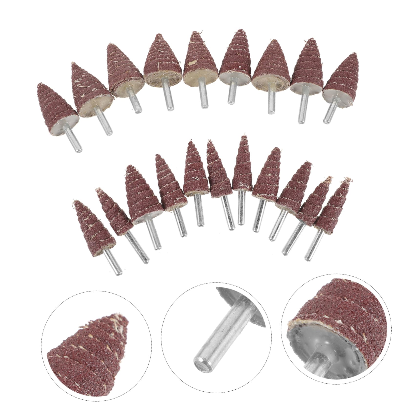 DOITOOL 60pièces Roues à Lamelles Coniques Abrasives Pour Outils Rotatifs Accessoires De Ponçage Pour Kit Complet Avec