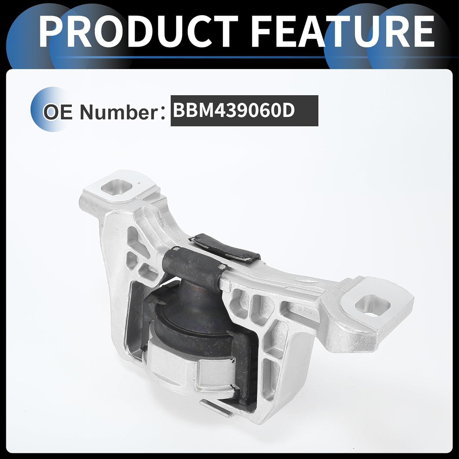 Engine Motor Mount, ENGINE MOUNTING No.BBM439060D for Mazda 3 Petrol Hatch Silver Tone, 1 Pc