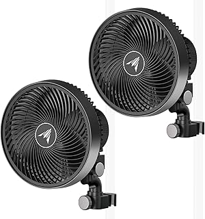 AC Infinity CLOUDRAY S9 2-Pack, Grow Tent Clip Fan 9” with Redesigned Long-Life EC Motor, Custom 10 Dynamic Wind Speeds and 10-Level Oscillation, for Hydroponics Circulation Cooling, 2-Count