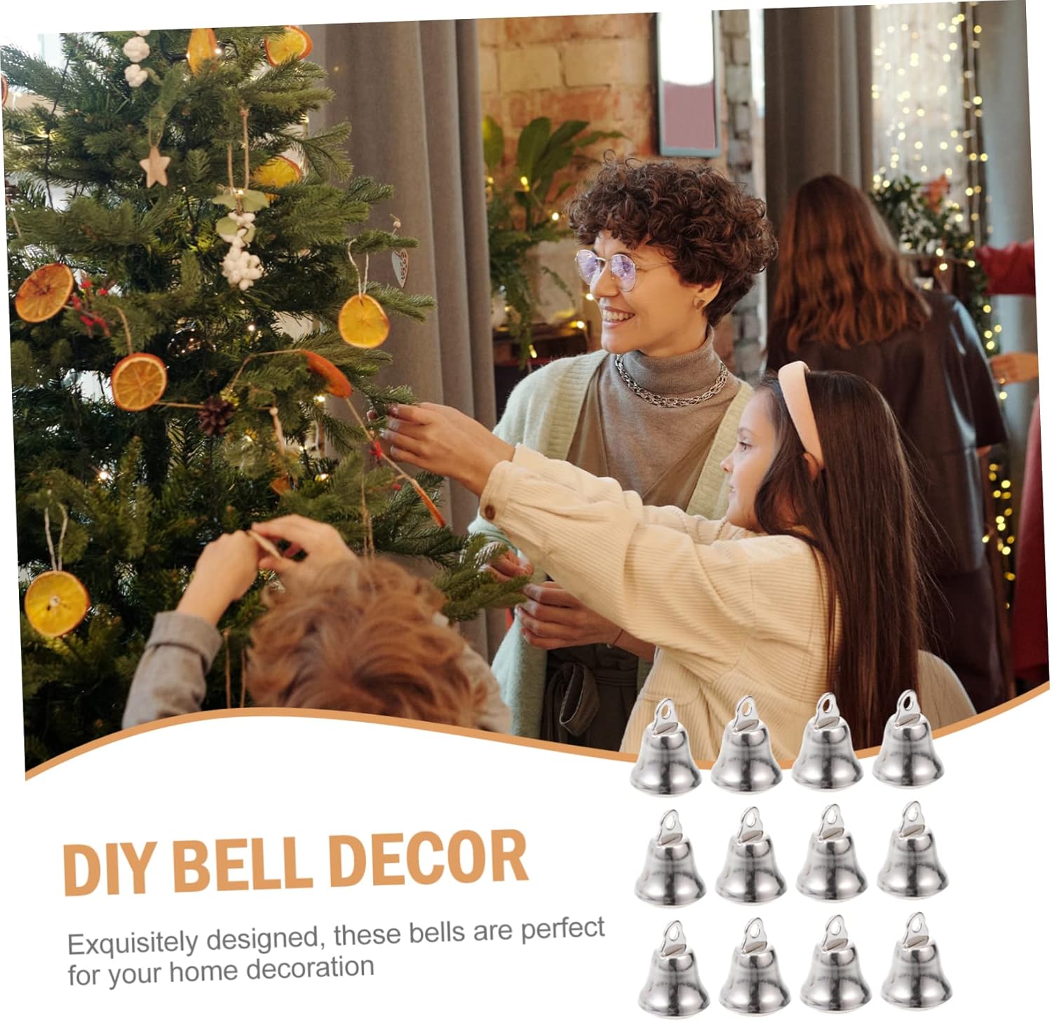 IMIKEYA 200pcs Hand Bell Decor Christmas Hanging Bells Rustic for Craft Projects Multi-Functional Temple for Holiday Decorations and