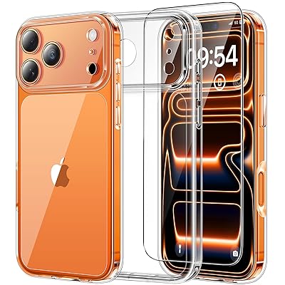 TAURI for iPhone 17 Pro Case, Full Camera Protection with Screen Protector, Anti-Yellowing Military-Grade Protection Shockproof Slim Phone Case for iPhone 17 Pro, Clear
