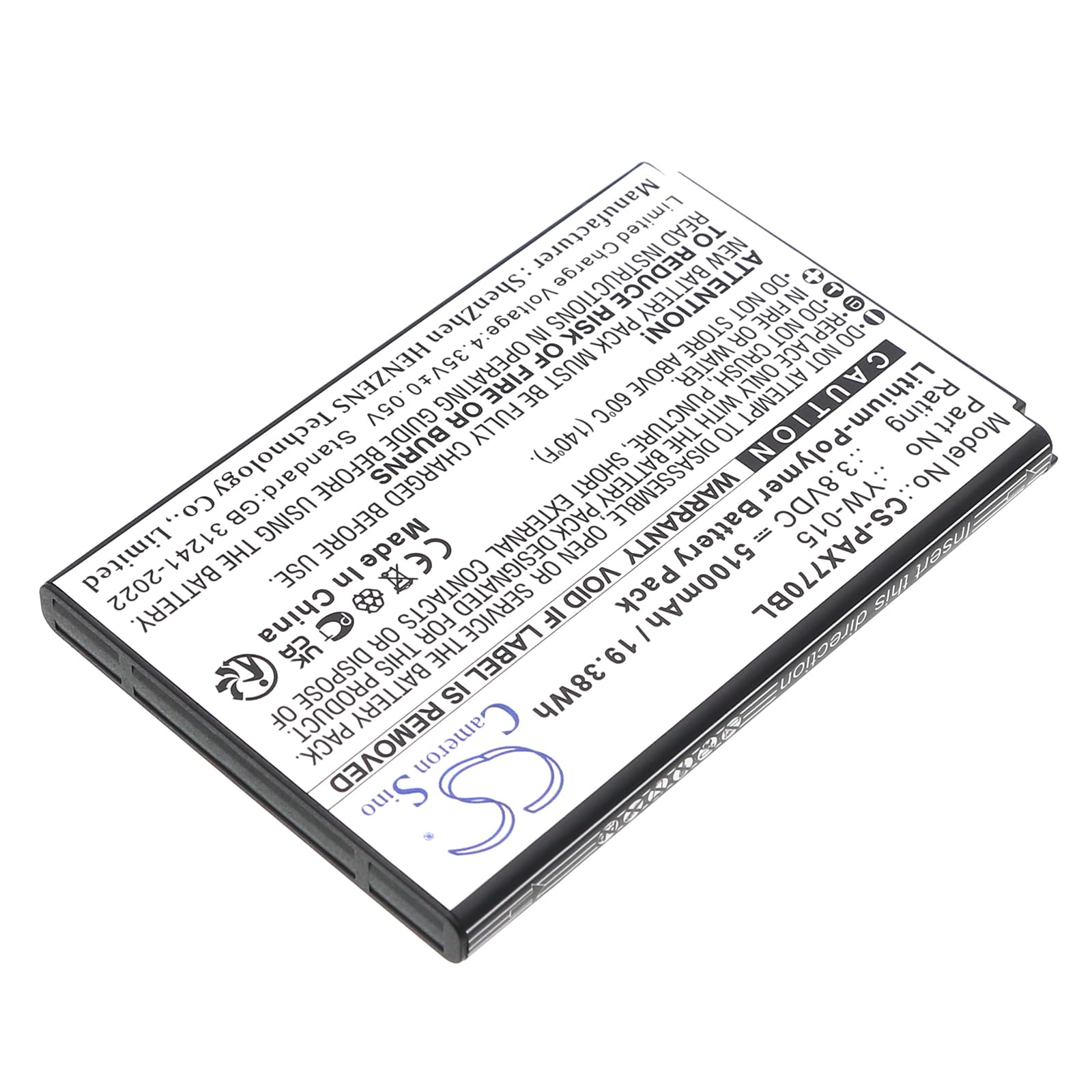 BCXY Battery Replacement for Pax A77 YW-009 YW-015