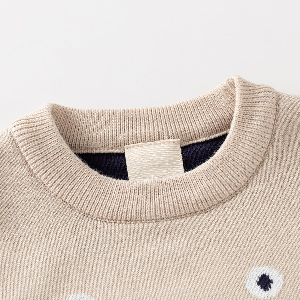Suéter de Punto para Niño Pequeño Lindo Jersey de Cuello Redondo Blusa de Manga Larga con Estampado Animal Sudadera Cálida para Niños