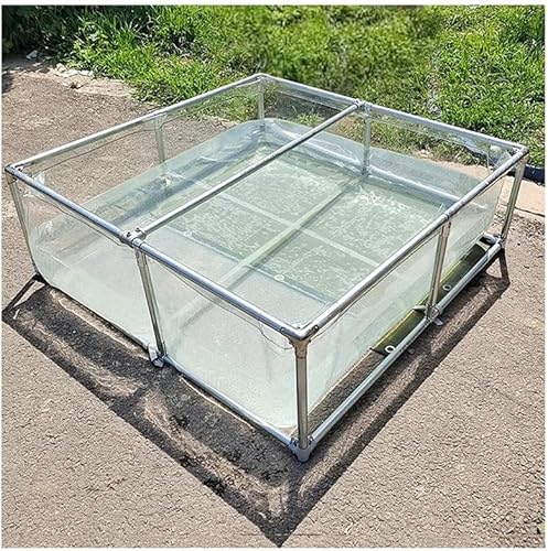 Miniatura 1 de Pool Above Ground Aquarium Pool with Support Transparent Viewing Panel and Drain Valve, PVC Pool Pond, Fish Pool for Breeding Koi, Aquaculture Pool