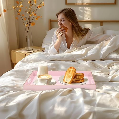 Miniatura 6 de MAONAME - Bandeja decorativa para mesa de café, moderna bandeja de servir con asas integradas, bandeja de té rectangular de estilo otomano, de