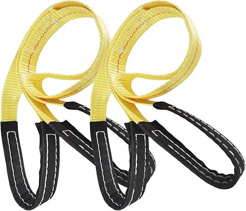 Paquete de 2 correas de elevación de 1 x 6 pies, trabillas reforzadas de 1 pulgada y 6 pies, correa de protección de árboles de 8000 libras de