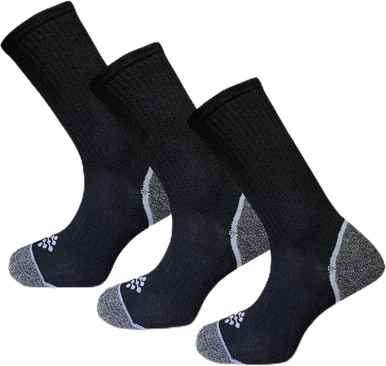 True Energy Men's Crew Socks - Sport Socks with Compression + Infrared - 3 Pairs