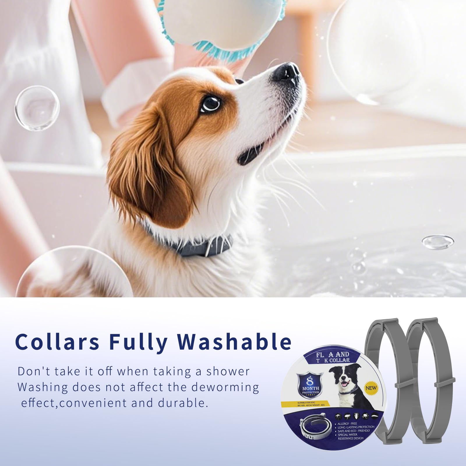2 Pcs Calming Collar for Dogs,Adjustable Waterproof Dog Collar for Small,Medium and Large Pets (B) - Image 4