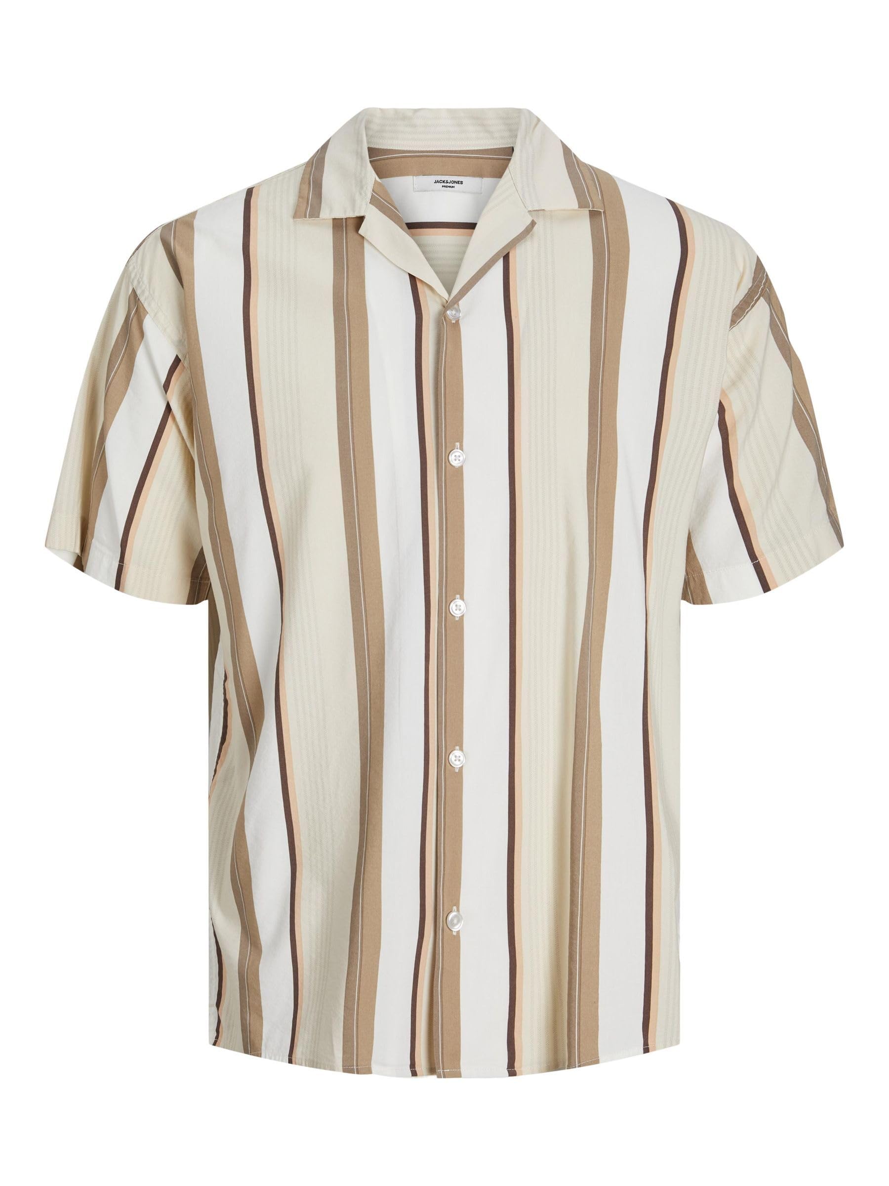 Jack & Jones Camisa de Hombre de Corte Holgado, Turrón de melocotón. Ajuste: Ajuste Relajado, L