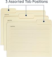 Vista 5 de 25 carpetas Blue Summit Supplies Manilla, 8.5 x 11 pulgadas, tamaño carta, pestaña de corte de 1/3, con notas, ideal para organizar y almacenar